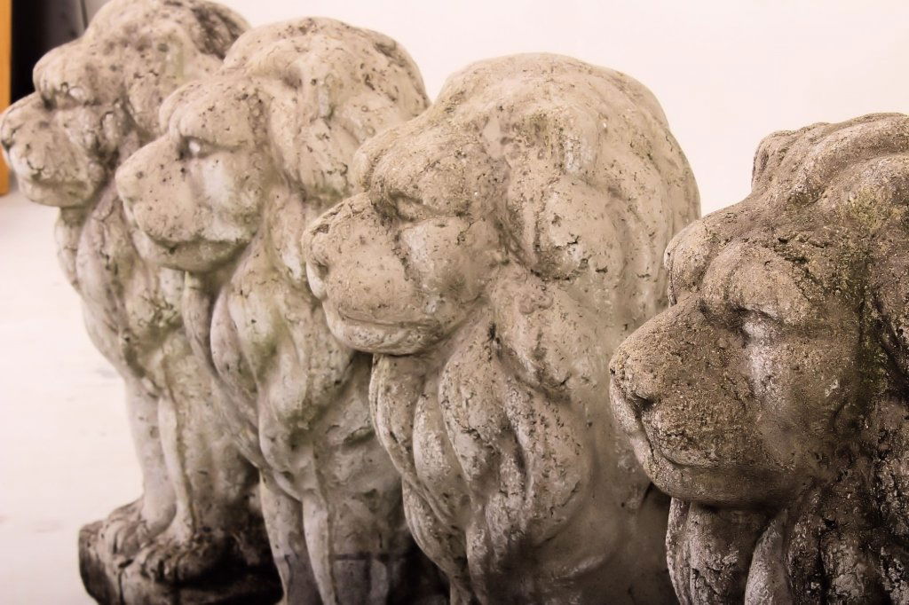 Four Ornamental Concrete Garden Lions (1 of 8)