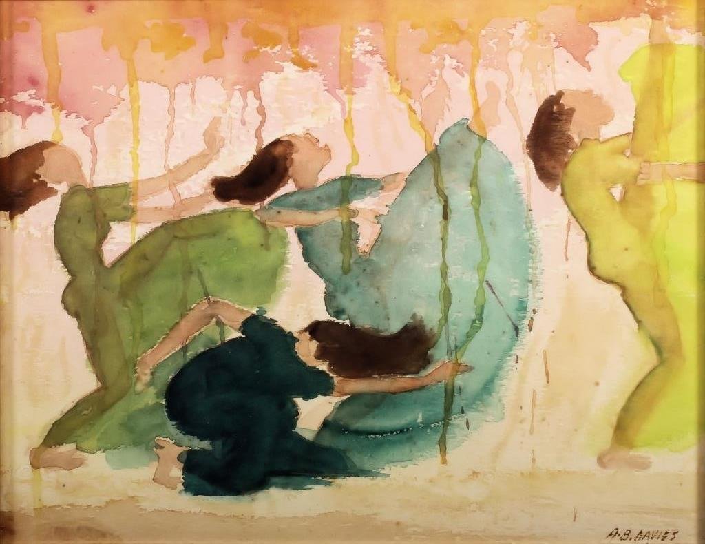 A. B. Davies, Am., Dancers under Trees, W/C (1 of 6)