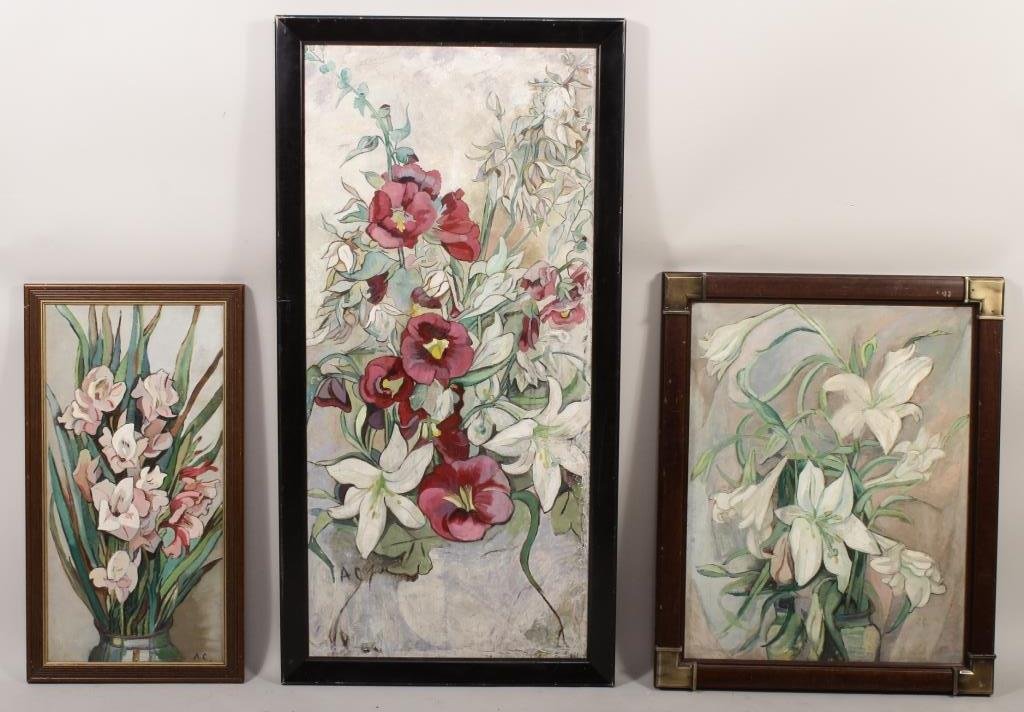 AURELIA CALOENESCO, ROMANIAN-AM., 1895 -1968, 3 Florals (1 of 8)