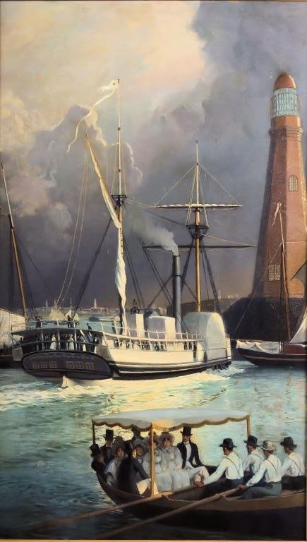 Frederick Waugh,Am.1861-1940,"Boating Outing", O/B (1 of 8)