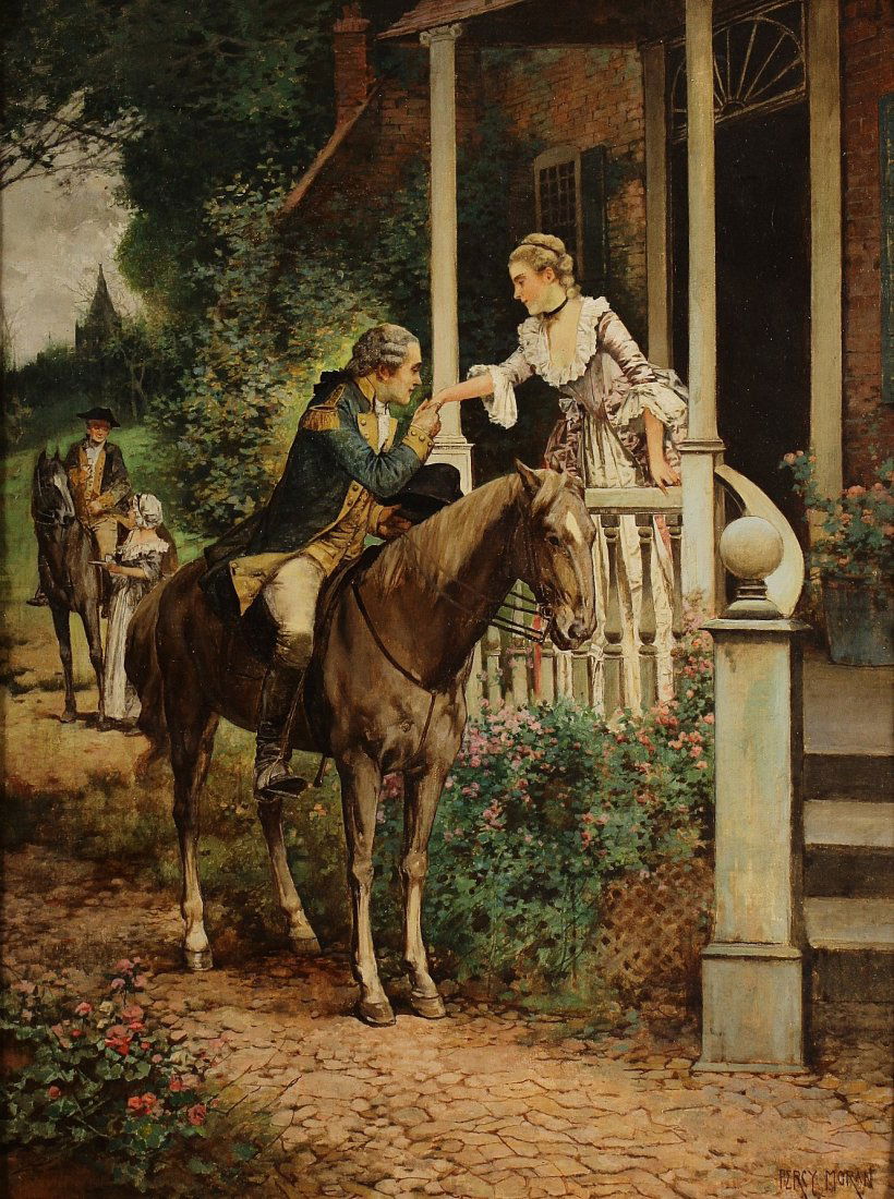 Percy Moran, Am.,1862-1935, "Her Suitor", O/C (1 of 7)