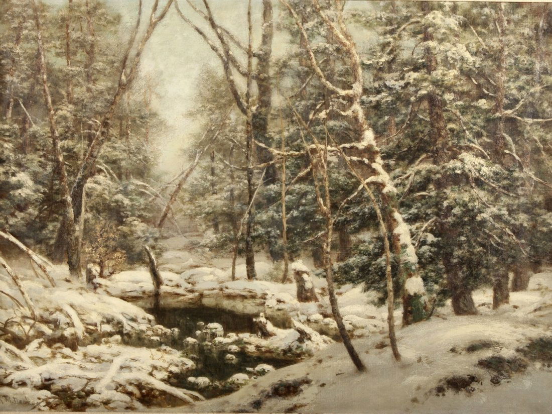 Robert M. Decker, Am., 1847-1921, Snow Scene, O/C (1 of 6)