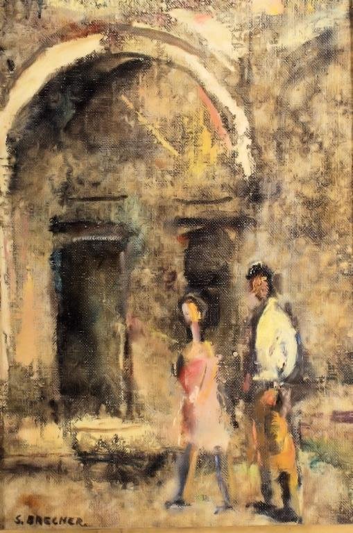 Samuel Brecher, Am., 1897-1982, O/B "Sightseers" (1 of 7)