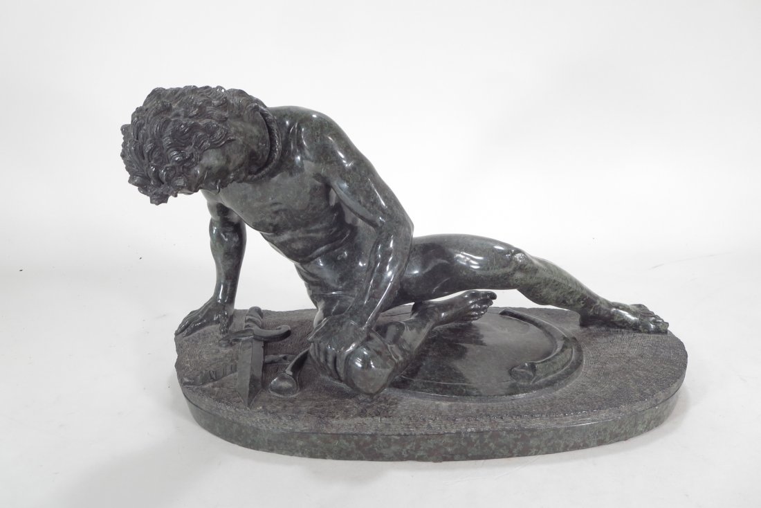 Black Marble Sculpture of "The Dying Gaul" (1 of 7)