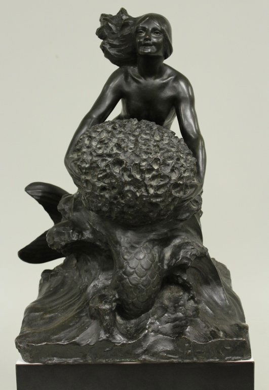 American, Mermaid w Sponge, Lg. Bronze, Paris, '26 (1 of 8)