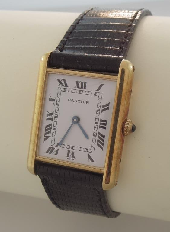 Cartier 18K Yellow Gold Tank Wristwatch (1 of 6)