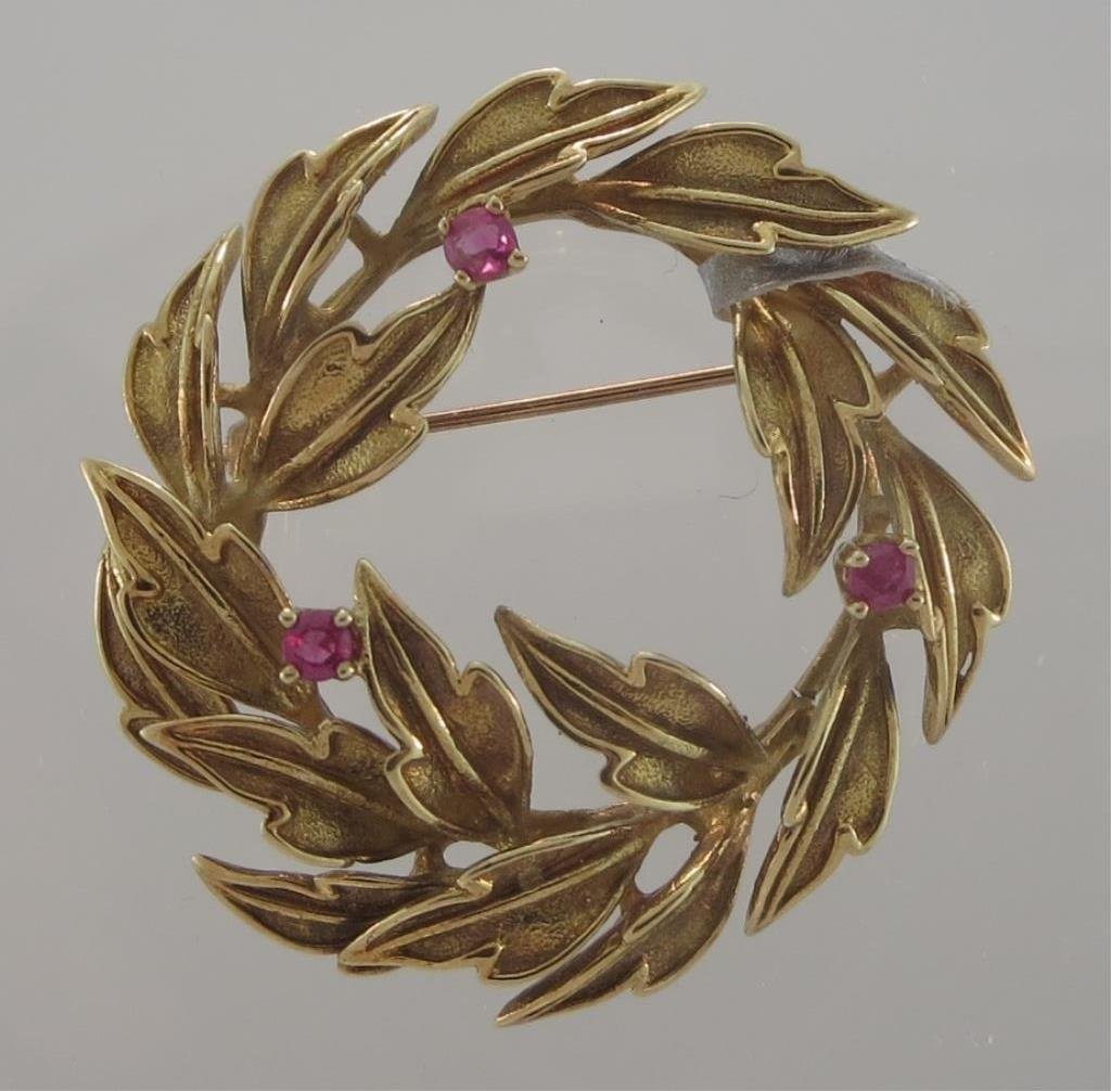 18k Yellow Gold and Ruby Pin by Tiffany & Co. (1 of 5)