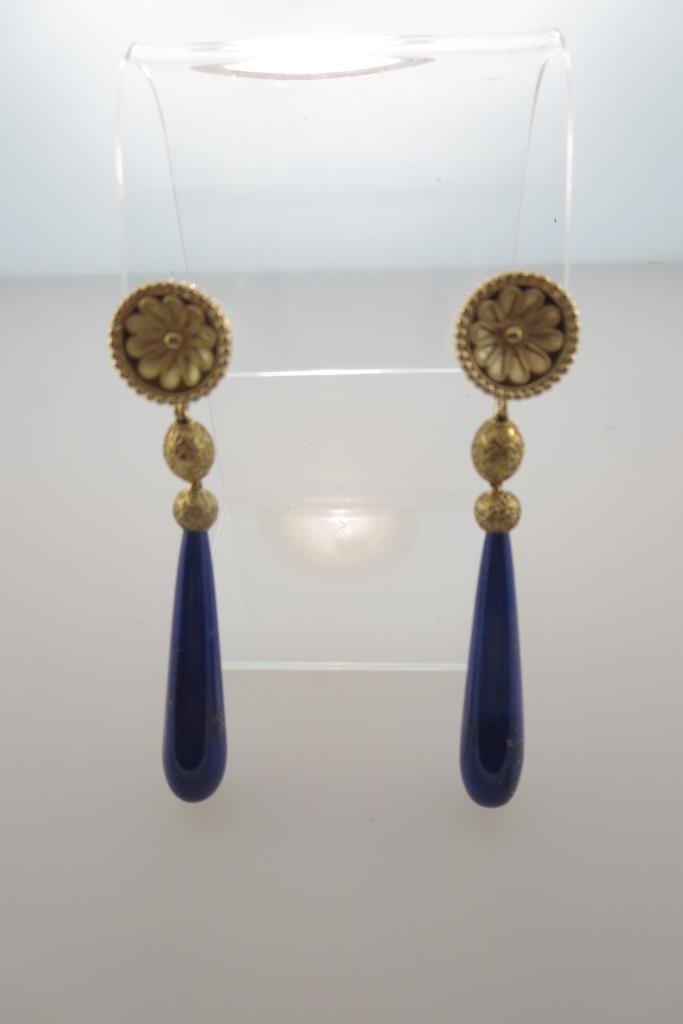 Victorian Style Lapis Lazuli Drop Earrings (1 of 5)