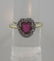Yellow Gold Burma Ruby & Diamond Cluster Ring