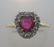 Yellow Gold Burma Ruby & Diamond Cluster Ring - 4