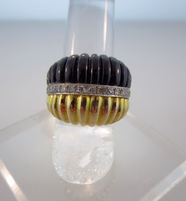 14k Gold Diamond and Onyx Ring (1 of 6)