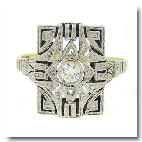 Art Deco Diamond Filigree Ring (1 of 5)