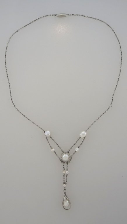 Edwardian Platinum Pearl LaValliere Necklace (1 of 5)