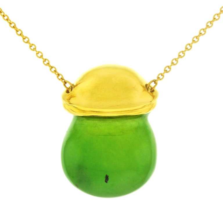 Tiffany & Co. Elsa Peretti Jade Bottle Pendant 18k (1 of 6)