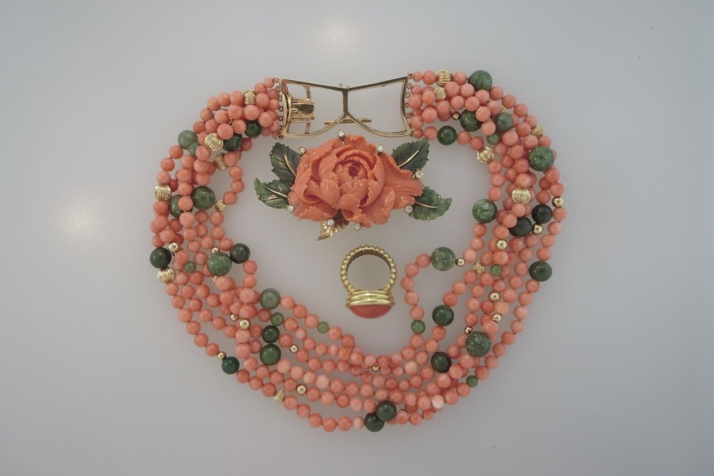 18K Gold, Coral & Jade Jewelry (1 of 6)