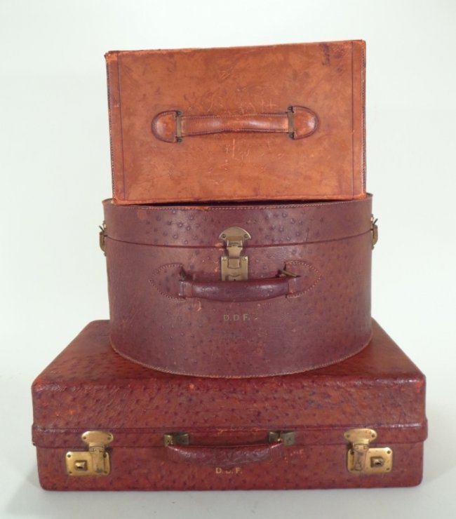 Three 1920's Leather Travel Cases (1 of 7)
