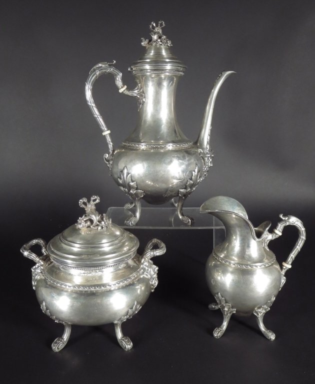 .900 Silver, Three Piece Coffee Service (1 of 8)