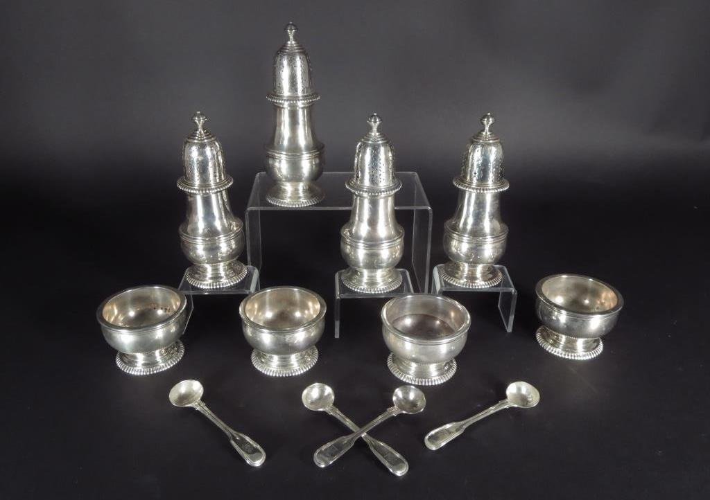 4 Sterling Silver Open Salt & Caster Sets (1 of 6)