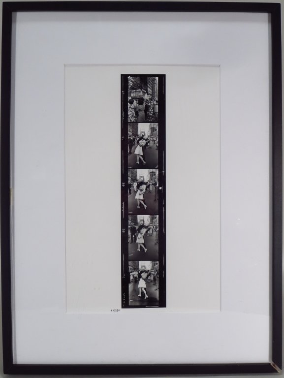 Alfred Eisenstaedt, 5 Frames VJ Day, Sailor/Nurse: After Alfred Eisenstaedt, Five Frames of VJ Day Celebration in Times Square with the iconic Sailor kissing a Nurse, from the LIFE Gallery of Photography, printed posthumously from the original negativ