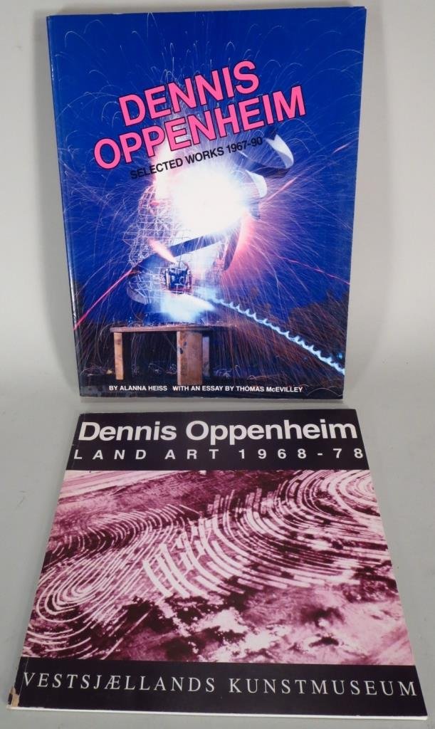 Two Dennis Oppenheim Signed Items.: Two Dennis Oppenheim signed items. American, born 1938, died 2011. "Land Art 1968-78" and "Selected Works 1967-90". 2 pcs.(SBAR2305) {PR} Measurements: Various Condition: Used condition.