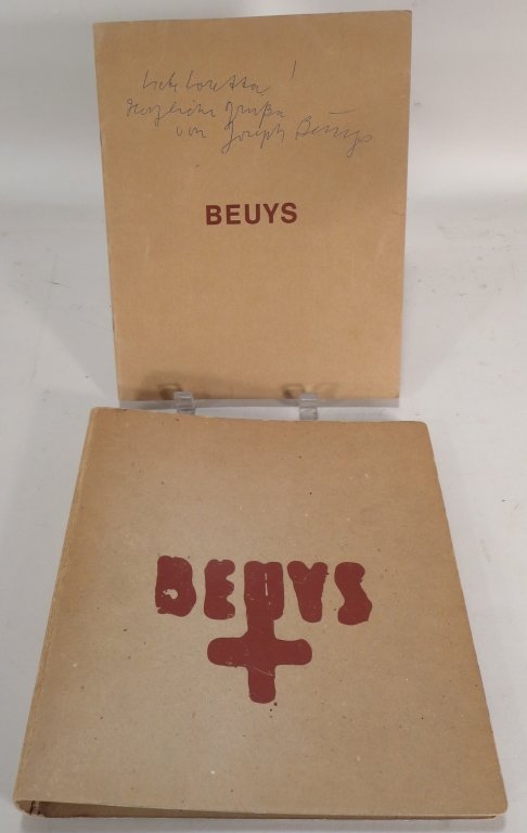Joseph Beuys, German, hand signed 1971 catalogue: Joseph Beuys, German, 1921-1986, 1971 hand-signed and inscribed catalogue along 1971 "Multiple" catalogue(SBAR2041/2) {TC} Measurements: the signed is 10 1/4 x 8 1/4, the spiral bound unsigned "Multip