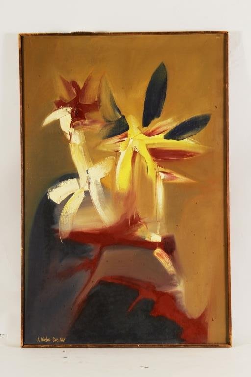Arnold Weber, Abstract Floral, O/C (1 of 3)