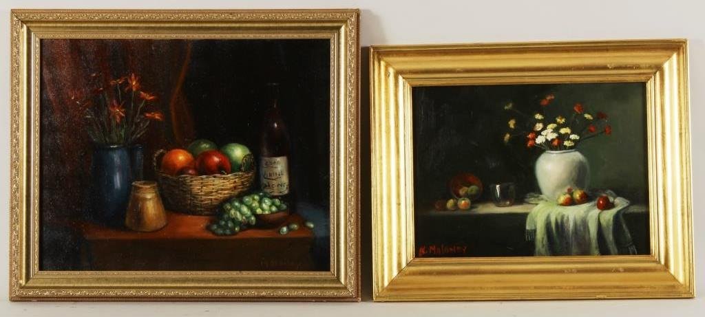 N. Maloney, 2 Still Lifes, O/C (1 of 6)