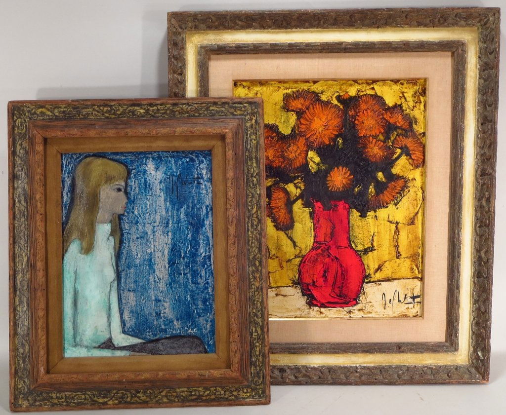 Jef WAUTERS, Blgn,1927-2013, Bouquet & Girl, 2 O/C (1 of 4)