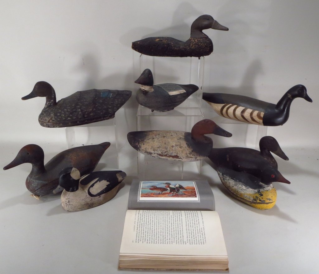 Group of 9 Decoys and "Duck Shooting", 1947. (1 of 4)