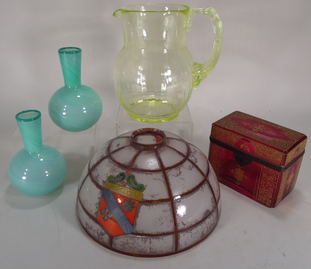 Five Glass Objects, 19th/20th C. (1 of 3)