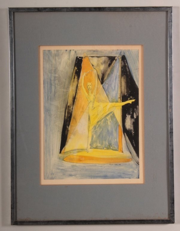 Arnold Weber, Ballerina, Watercolor (1 of 4)