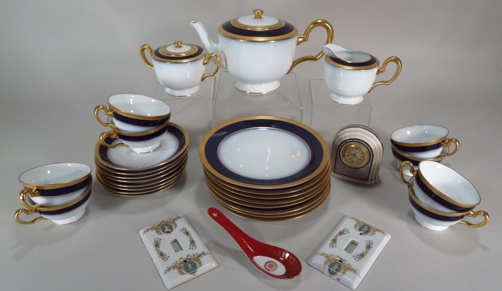 Cobalt and Gilt Trimmed Tea Service for 8 (1 of 4)