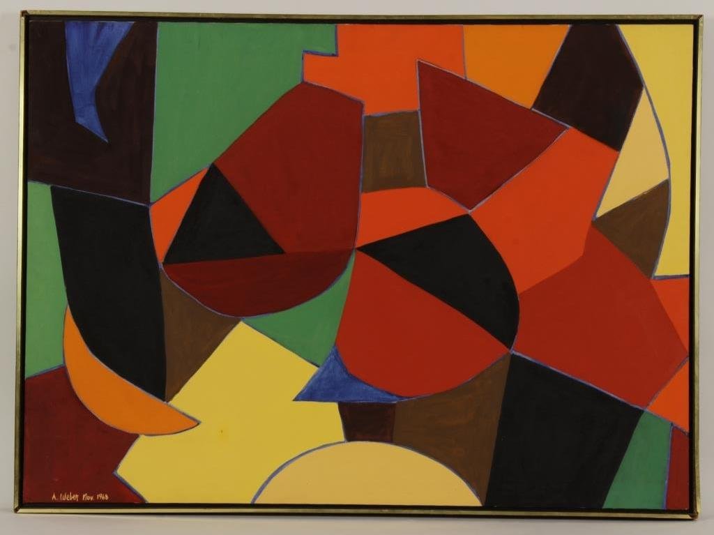 A. Weber, O/C, Abstract in Orange & Red (1 of 6)