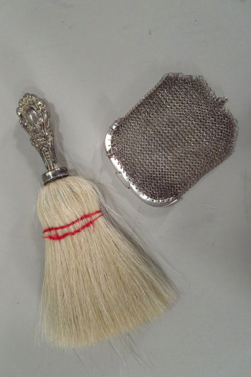 2 Silver Pieces, Including a Brush & Mesh Purse (1 of 6)