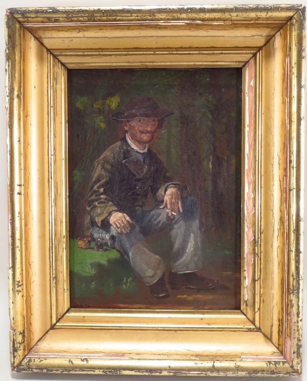 French School, 19th C., Man Smoking. (1 of 5)