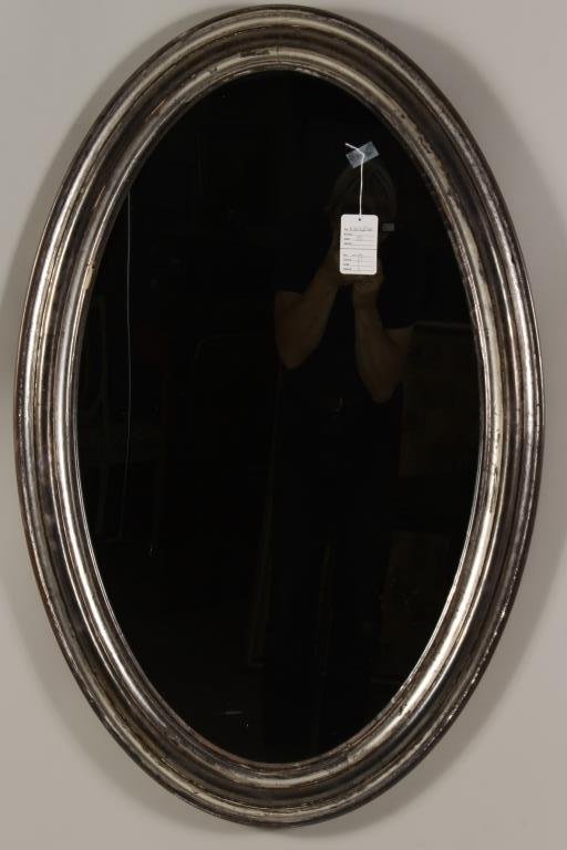 Wooden Silver Gilt Oval Mirror,L.19-E. 20th (1 of 3)