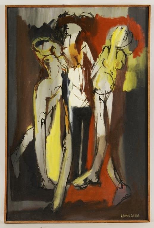 Arnold Weber, Three Standing Figures, O/C (1 of 4)