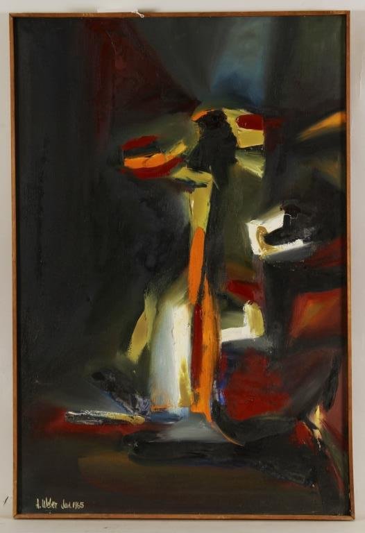 Arnold Weber, Orange Spike Abstract, O/C (1 of 3)