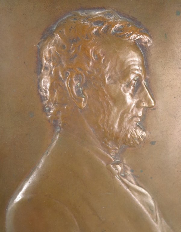 1907 Bronze Plaque of Abe Lincoln ; V.D. Brenner (1 of 3)