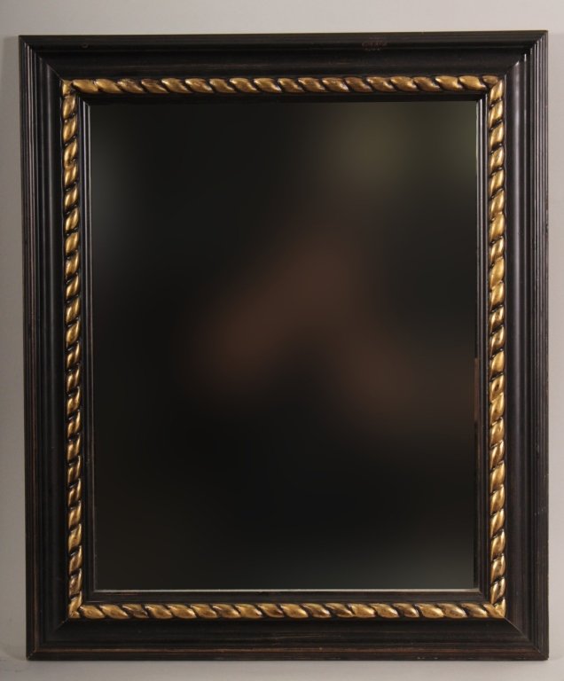 Pair of Ebonized & Gilt Wood Framed Mirrors (1 of 4)