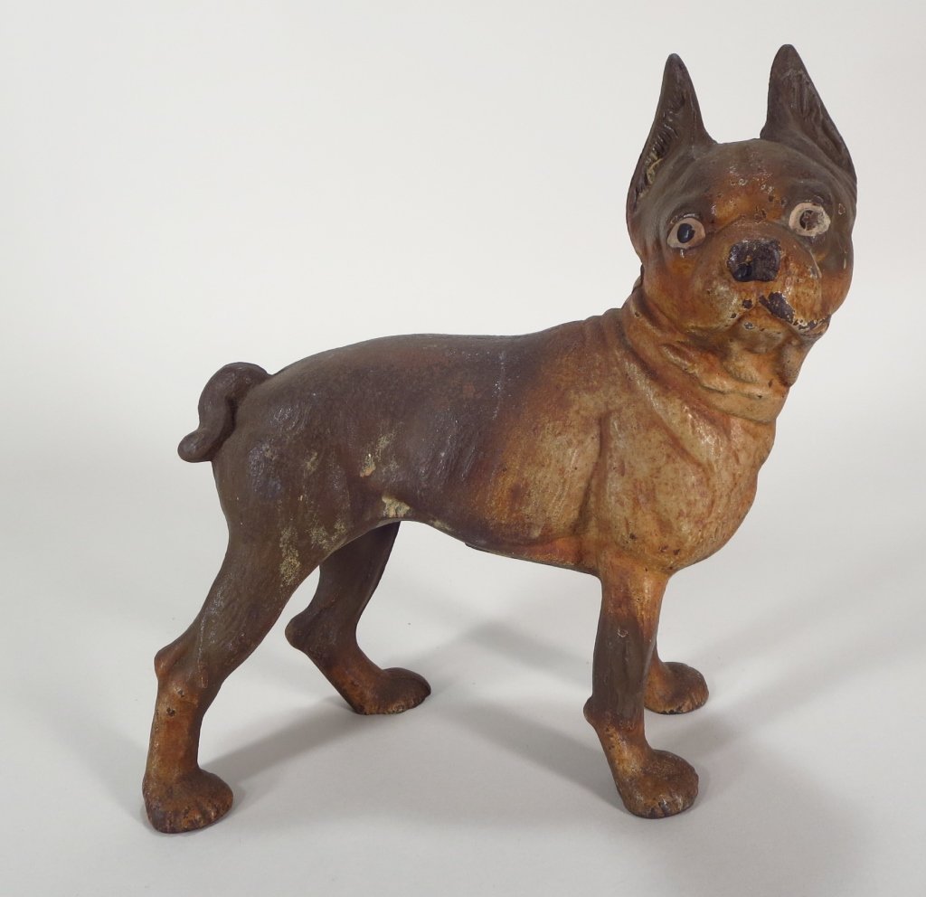 Cast Iron Figural Doorstop, Boston Terrier (1 of 3)