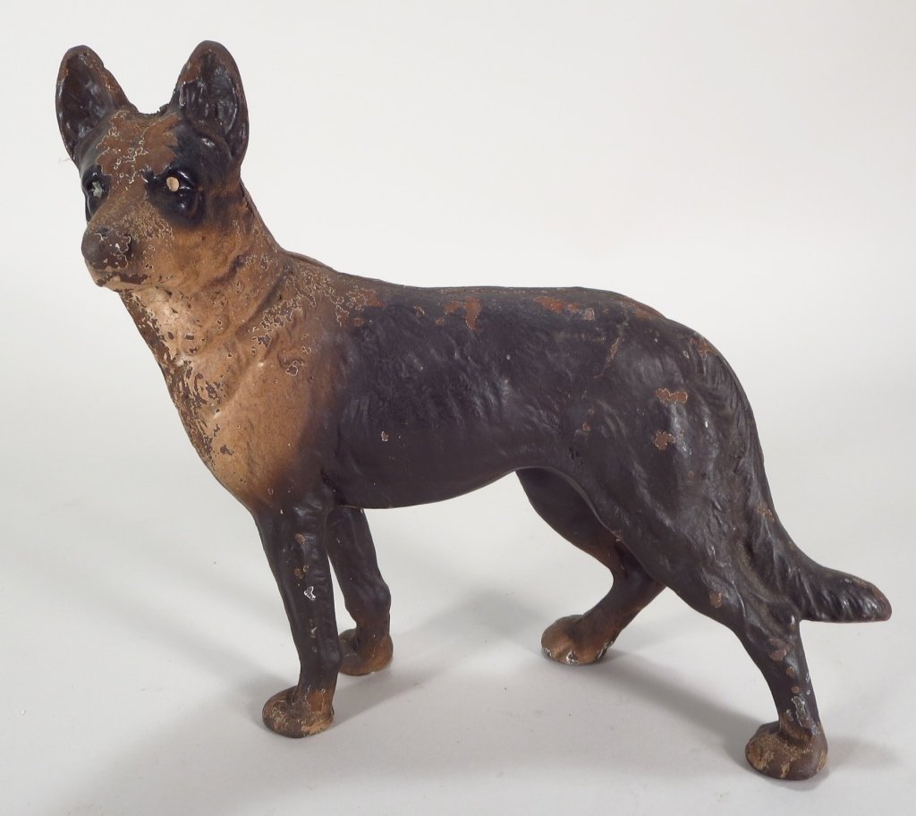 Cast Iron Figural Door Stop, German Shepard (1 of 3)