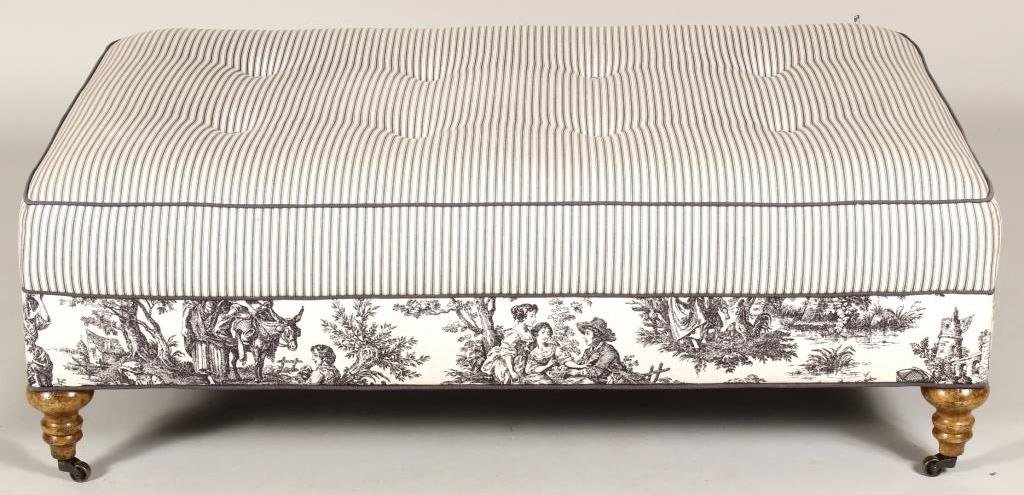 English Style Large Tufted Ottoman,20th (1 of 3)