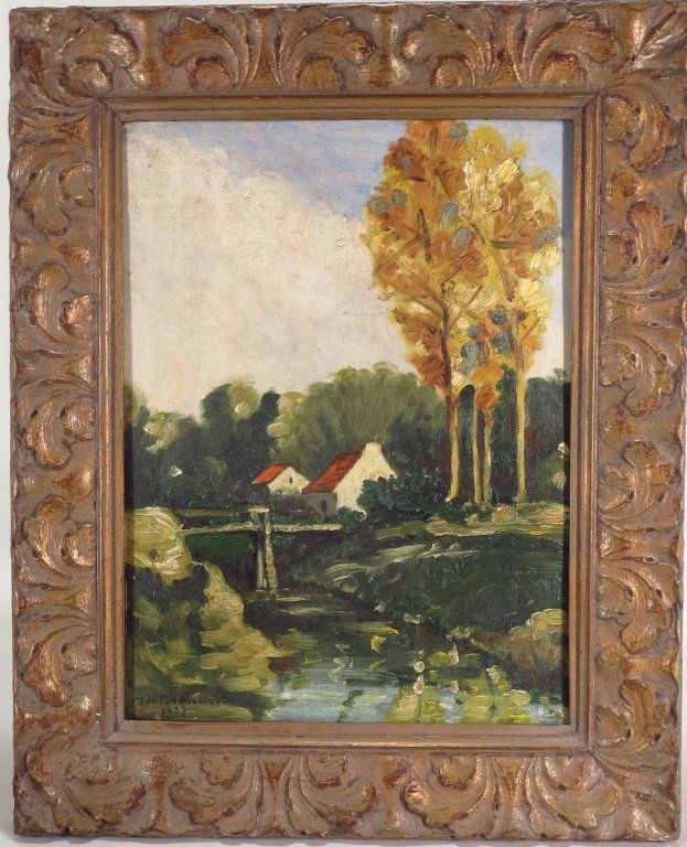French School, Landscape with Cottages, O/B (1 of 7)