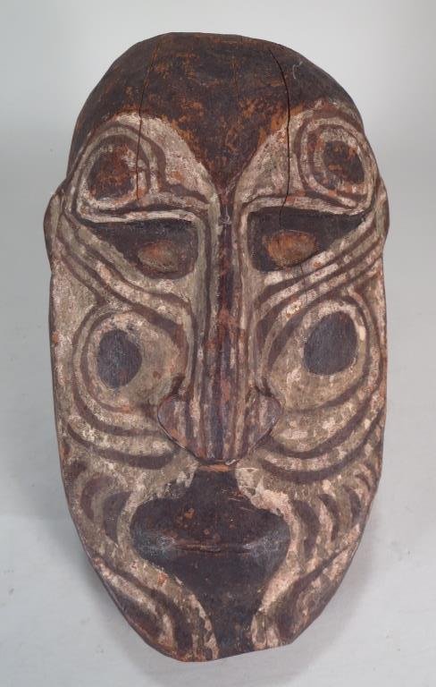 Sepik River Carved Wooden Head, Black & White (1 of 6)