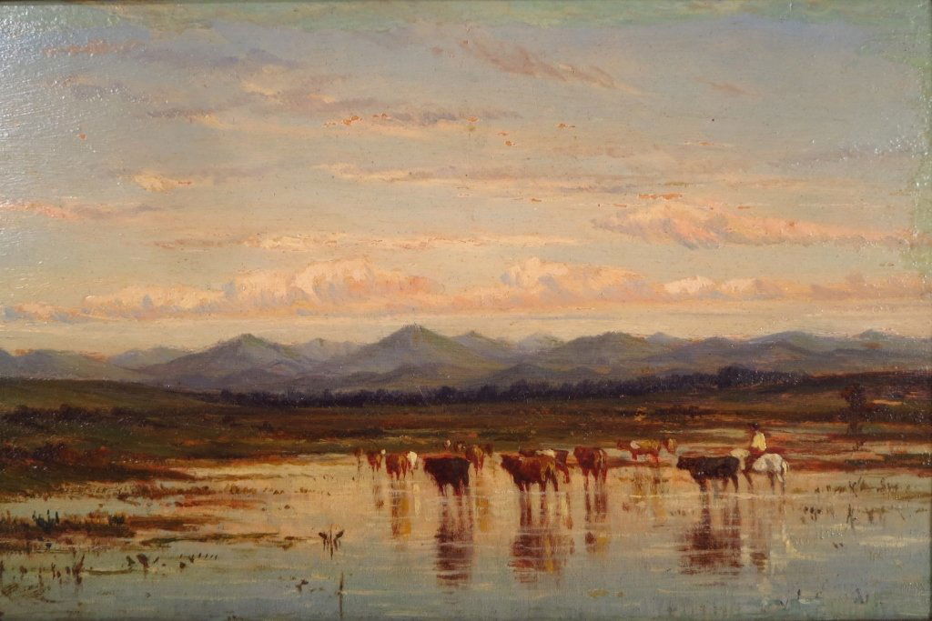 Italian School,19th C., Cows at Sunset, o/p (1 of 7)