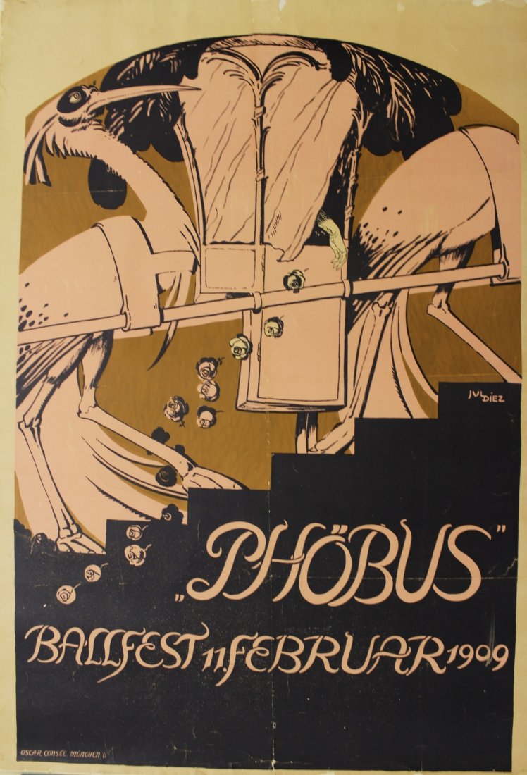 Julius Diez, Ger., Phobus Ballfest Poster, 1909 (1 of 7)