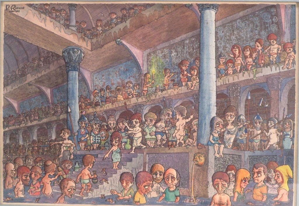 Satirical print by E Ruckle, 1965 (1 of 6)