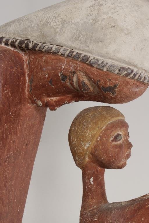 Jean Lambert-Rucki, 1888-1967, Virgin/Child: Jean Lambert-Rucki, Polish- French, 1888-1967, Virgin and Child, Polychromed carved wooden sculpture with metal halo, incised signature and date, and painted signature on back (GASC3050)(TC).Property