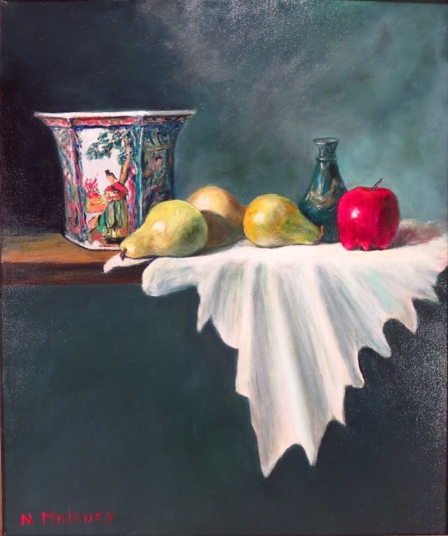 N. Maloney, Still Life with Chinese Vase. O/C (1 of 7)
